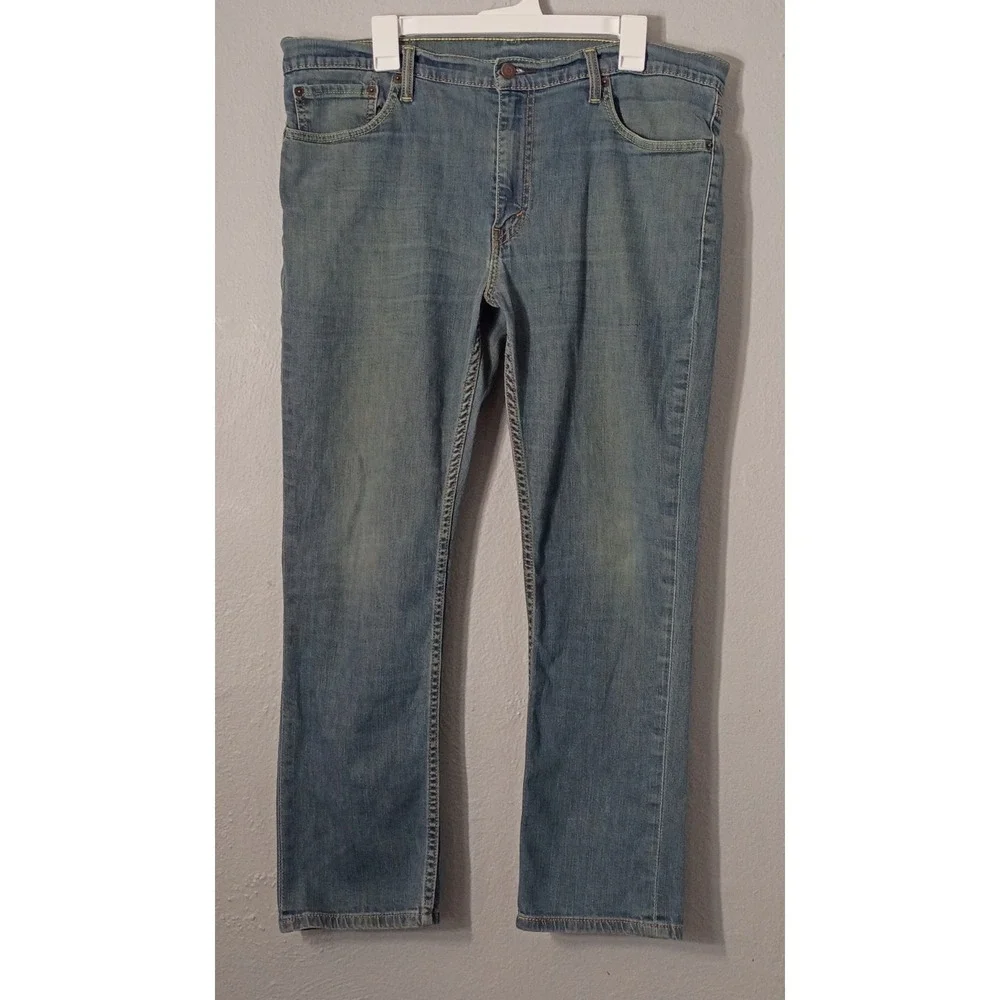 Levis 511 Jeans Mens 38x30 Blue Denim Slim Straight‎ Fit Light Wash Denim Faded